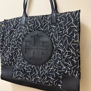 Tory Burch Black and White Tote Bag